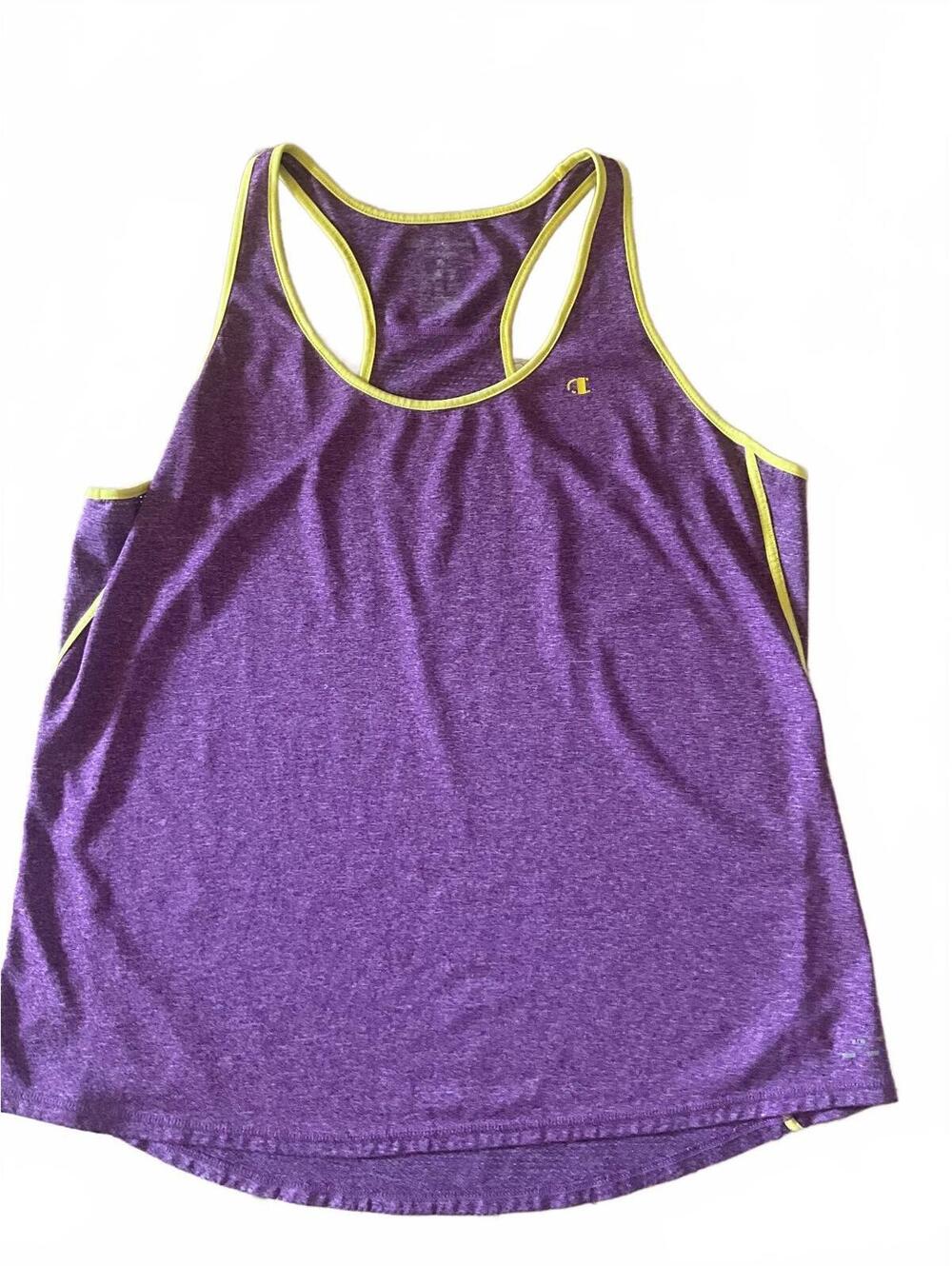 Champion C9 Racerback Tank Purple Neon Yellow Trim